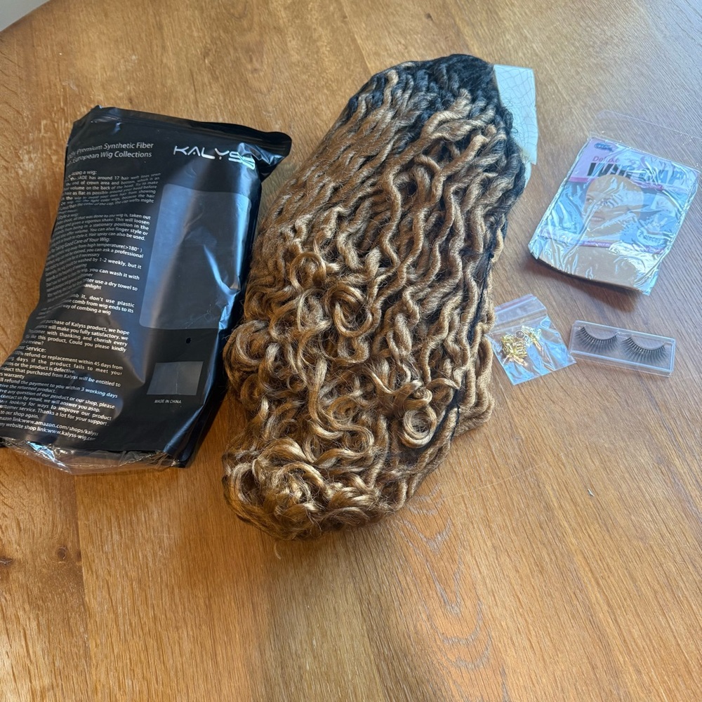 Brown Curly Synthetic Wig for Women